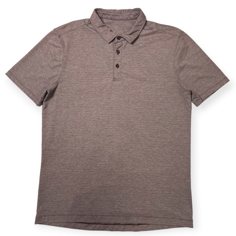 Lululemon Evolution Polo SIZE M Purple Anti-Stink Short Sleeve Pullover